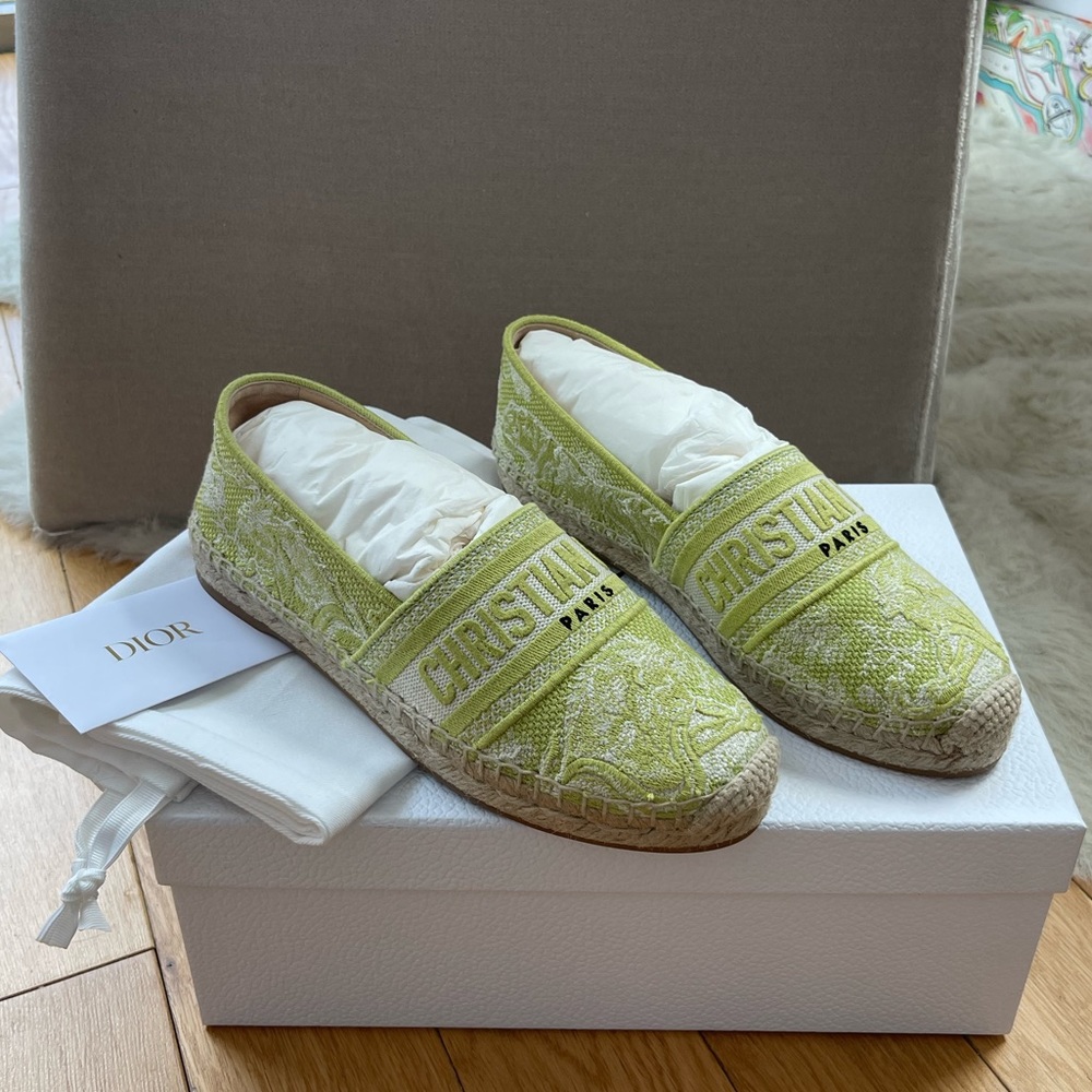 NEW NOT USED Dior Embroidered Espadrilles sz 36.5